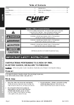 Предварительный просмотр 2 страницы CHIEF 64518 Owner'S Manual & Safety Instructions