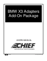 Preview for 1 page of CHIEF BMW X3 Adapters User Manual