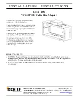 CHIEF CTA-100 Installation Instructions Manual preview