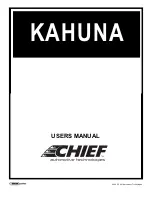 Предварительный просмотр 1 страницы CHIEF Kahuna User Manual