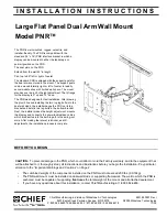 Preview for 1 page of CHIEF Large Flat Panel Dual Arm Wall Mount PNR Installation Instructions Manual