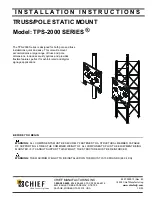 Preview for 1 page of CHIEF Truss/Pole Static Mount TPS-2000 Series Installation Instructions Manual