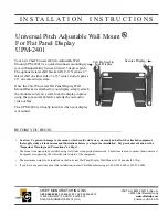 CHIEF UPM-2401 Installation Instructions Manual предпросмотр