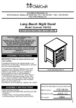 Preview for 1 page of Child Craft Long Beach F02128 Assembly Instructions Manual