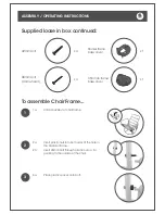 Preview for 5 page of Childcare Glider Rocking Chair & Ottoman "Sand" Instructions Manual