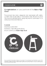 Предварительный просмотр 4 страницы Childcare Qube High Chair 044290 User Manual