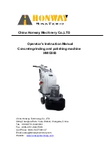 Preview for 1 page of China Honway Machinery HWG550 Operator'S Instruction Manual