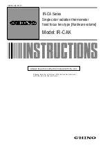 Предварительный просмотр 1 страницы Chino IR-CAK Instructions Manual