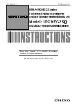 Preview for 1 page of Chino IRGMEG2 Series Instructions Manual