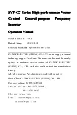 CHINSC ELECTRIC SVF-G7 Series Operation Manual preview