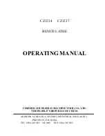 CHIZHOU JOUSEHOLD MACHINE TOOL CZ1224 Operating Manual preview