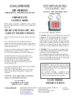 Preview for 1 page of Chloride HZ Series Installation And Operating Instructions Manual