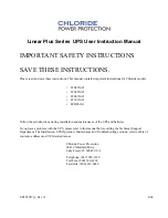 Preview for 3 page of Chloride Linear Plus LPBP610-2 Operating Manual