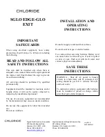 Chloride SGLO Installation And Operating Instructions preview