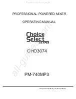 Preview for 1 page of Choice Select PM-740MP3 Operating Manual