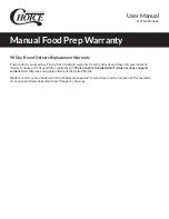 Preview for 6 page of Choice 407PASTMAKER User Manual