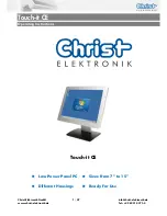 Christ Elektronik Touch-it CE Operating Instructions Manual preview