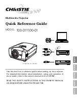 Предварительный просмотр 1 страницы Christie 103-011100-01 Quick Reference Manual