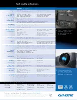 Preview for 2 page of Christie Christie HD405 Specifications