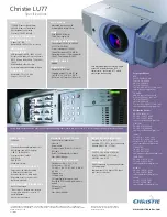 Предварительный просмотр 2 страницы Christie Christie LU77 Specifications