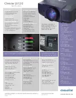 Preview for 2 page of Christie Christie LX120 Specifications