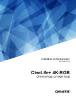 Предварительный просмотр 1 страницы Christie CineLife+ 4K-RGB Installation And Setup Manual