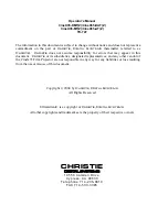 Preview for 2 page of Christie CineX35 DATZ Operating Instructions Manual