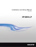 Preview for 1 page of Christie CP2208-LP Installation And Setup Manual