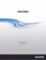 Christie D4K3560 Setup Manual предпросмотр