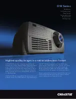 Предварительный просмотр 1 страницы Christie DW Series Brochure & Specs