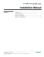 Preview for 1 page of Christie Graph-X-Master RPMX-100U Installation Manual