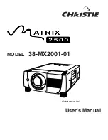 Preview for 1 page of Christie Matrix 2500 38-MX2001-01 User Manual