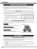 Preview for 42 page of Christie Matrix 2500 38-MX2001-01 User Manual