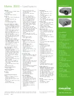 Preview for 2 page of Christie Matrix 3500 Specification Sheet