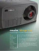 Preview for 1 page of Christie Mirage S+2K Specifications