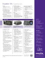 Preview for 2 page of Christie Roadster X9 Specification Sheet