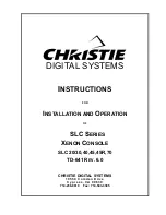 Preview for 1 page of Christie SLC 20 Installation And Operation Instruction Manual