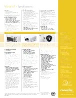 Preview for 2 page of Christie Vista S3 Specifications