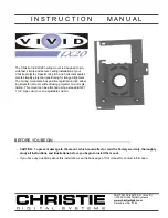 Christie Vivid LX20 Instruction Manual preview