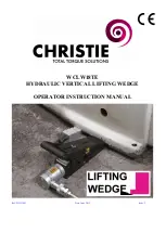 Предварительный просмотр 1 страницы Christie WCLW18TE Operator'S Instruction Manual