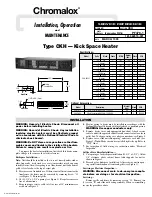 Предварительный просмотр 1 страницы Chromalox CKH Installation, Operation And Maintenance
