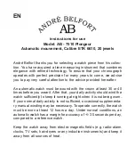 Preview for 8 page of Chronos Manufactures Andre Belfort AB-7510 Instruction Manual