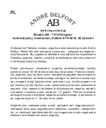 Preview for 33 page of Chronos Manufactures Andre Belfort AB-7510 Instruction Manual