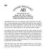 Preview for 8 page of Chronos Manufactures Andre Belfort AB-9011 Instruction Manual