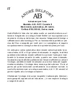 Preview for 18 page of Chronos Manufactures Andre Belfort AB-9011 Instruction Manual