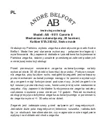 Preview for 33 page of Chronos Manufactures Andre Belfort AB-9011 Instruction Manual