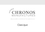 Chronos Manufactures Mathieu Legrand Classique Instruction Manual предпросмотр