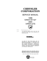 Предварительный просмотр 1 страницы Chrysler 1998 Viper GTS Owner'S Manual