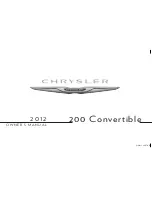 Предварительный просмотр 1 страницы Chrysler 200 Convertible 2012 Owner'S Manual