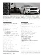 Chrysler 2012 Dodge Charger Specifications preview